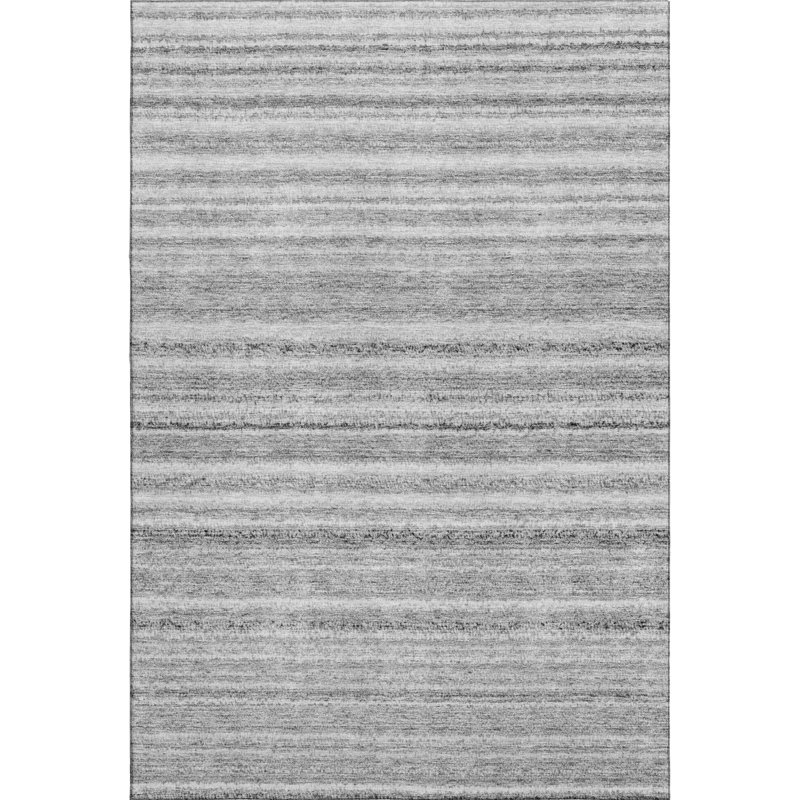 Tapis gris Cerrito AMF598 lavable à la machine de qualité supérieure, Rectangle 10 pi x 14 pi