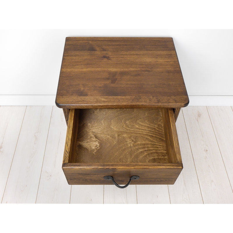 Broussard 50cm W Solid Wood Bedside Table