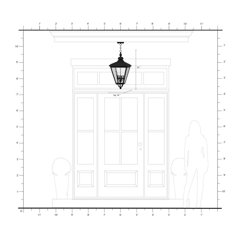 Lanterne suspendue d'extérieur 4 lumières Afizah