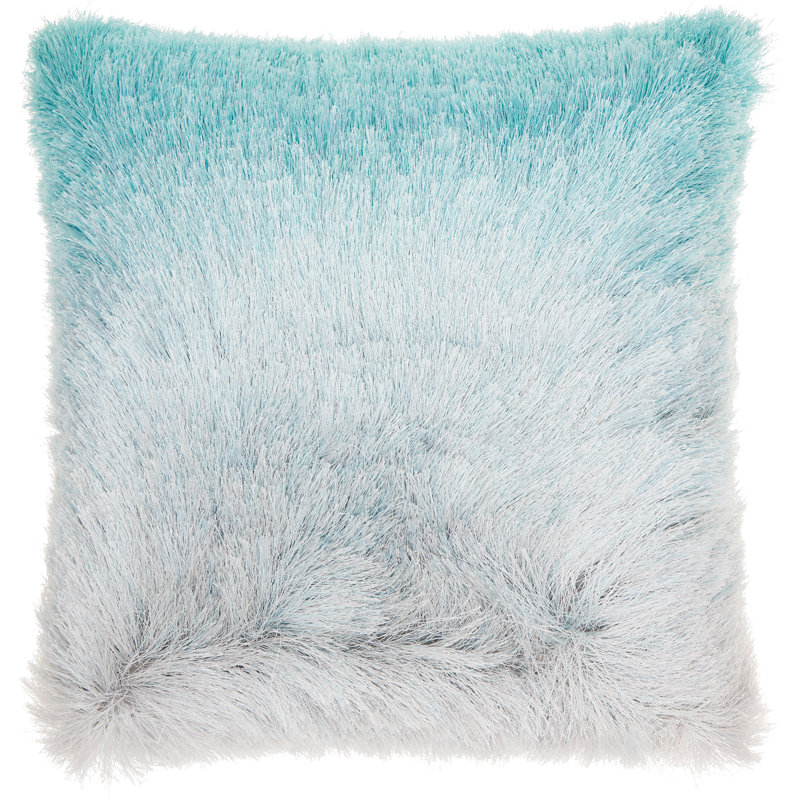 Mariarosa Square Pillow Cover & Insert, Turquoise/Silver