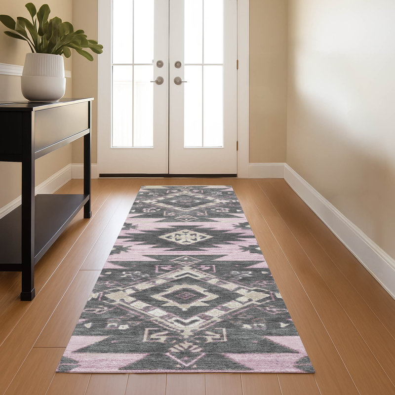 Premium Machine Washable Mayfield AMF1945 Tribal Rug, Runner 2'3" x 7'6"