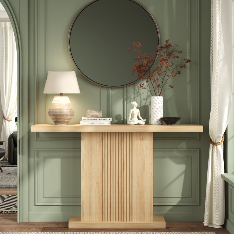 Console à panneau de bois cannelé