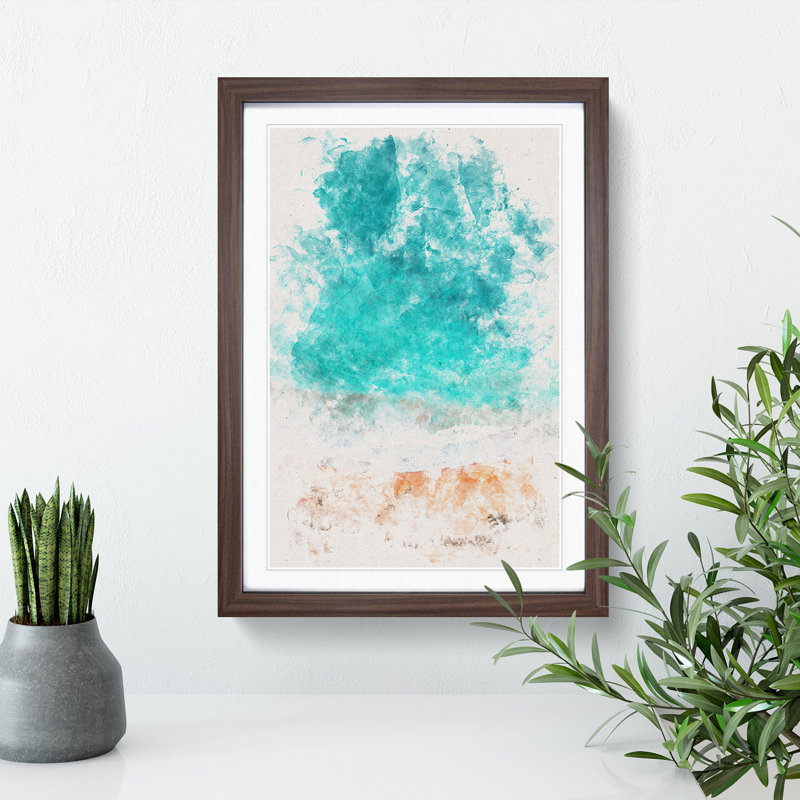 Sydney Australia Beach - Picture Frame Graphic Art, 45cm H x 33cm W x 2cm D, Walnut Framed