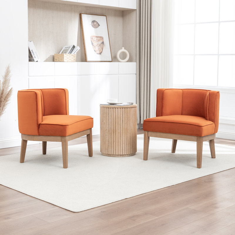 Fauteuil demi-tonneau Ezra, Velours jacinthe, 2