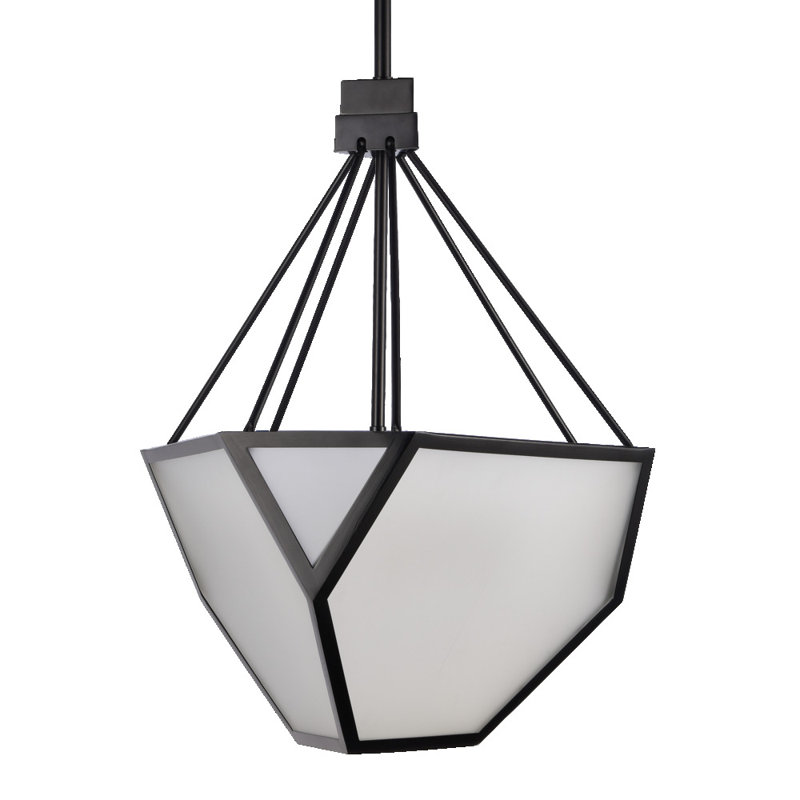 3-Light 21" Architectural Glass Chandelier
