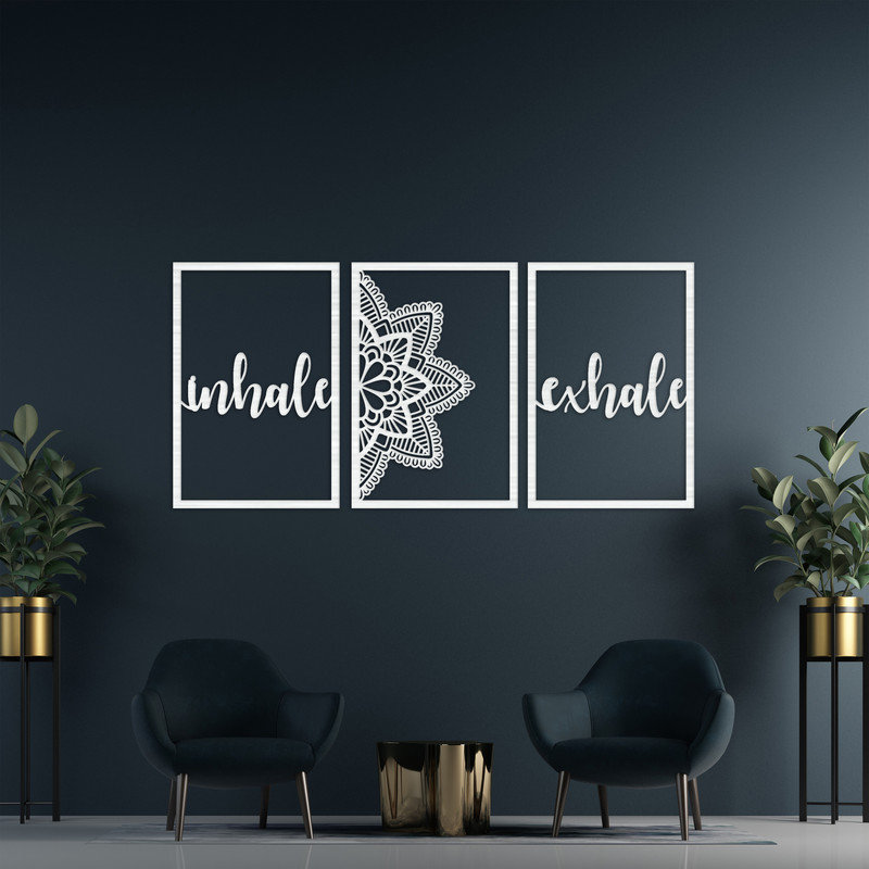 Handmade Wall Decor, 21.7" H x 46" W x 0.25" D, Silver
