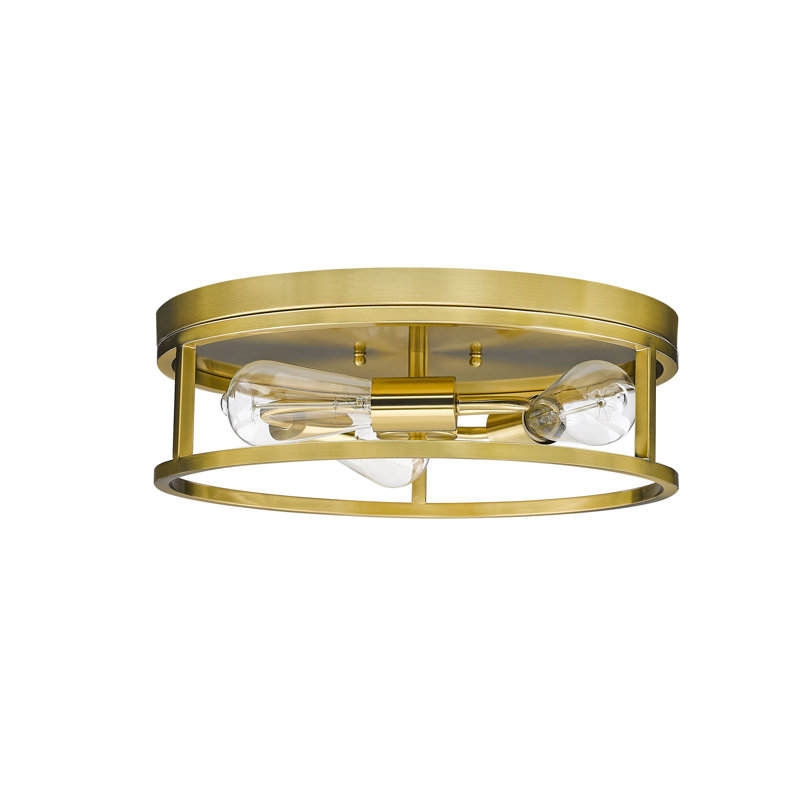 Plafonnier encastré rond 3 lumières DUrrin, Doré