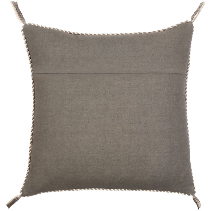 Tenor Tassels Reversible Throw Pillow, 22"H x 22"W, Polyester/Polyfill, Cream/Black