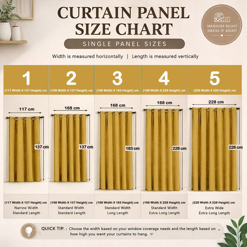 Winkel Premium Velvet Eyelet Ready Made Thermal Drapes & Curtains, (168 Width X 137 Height) cm, Ochre