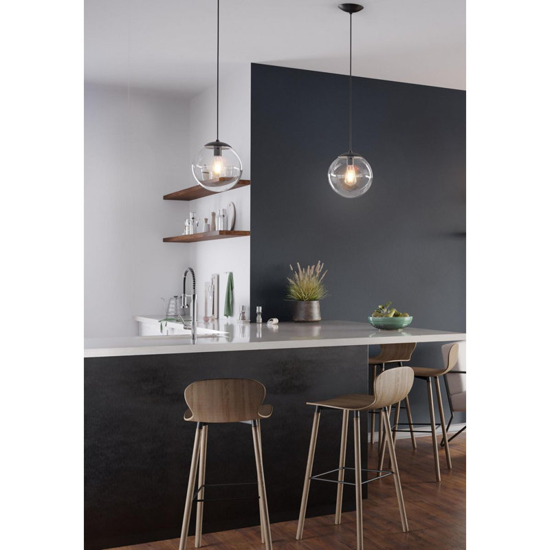 Chanie 1 - Light Single Pendant, Matte Black, 10.5" H x 10" W x 10" D
