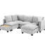 Canapé modulaire en U avec table de chargement mobile et pratique, gris - Élégante option de décoration de café-121077270
