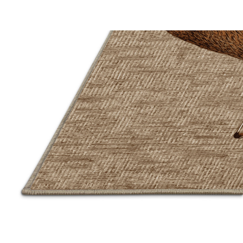 Washable Spring Hare Wildlife Area Rug, Runner 2' x 4'