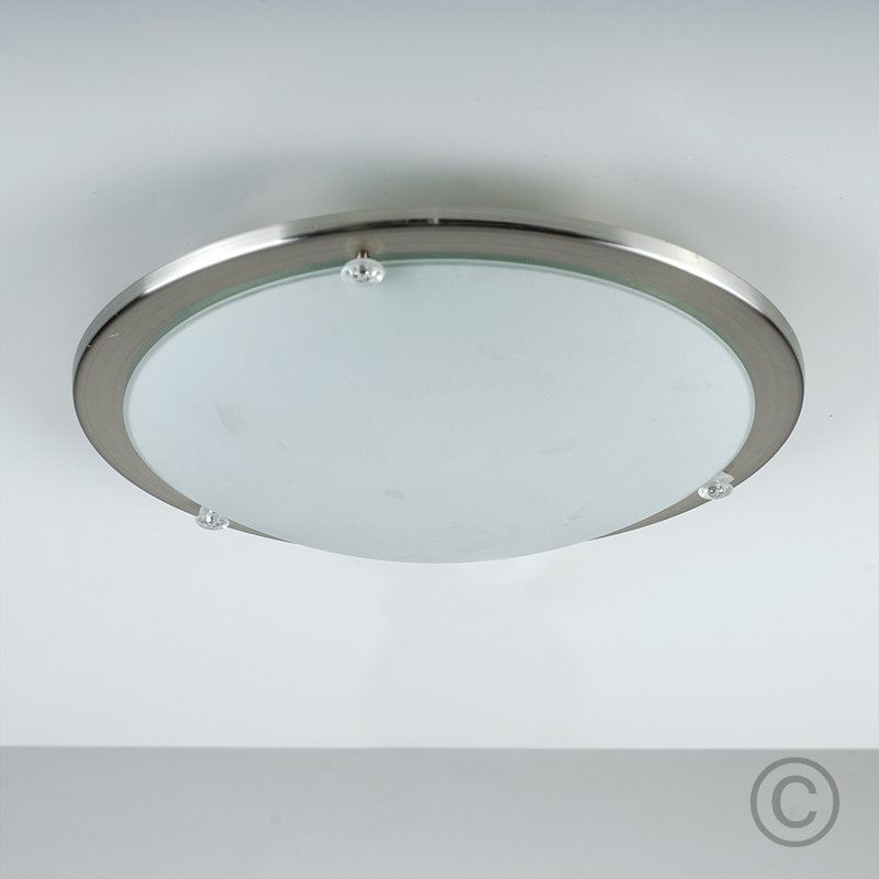 Copp Glass Flush Mount, Chrome Bezel