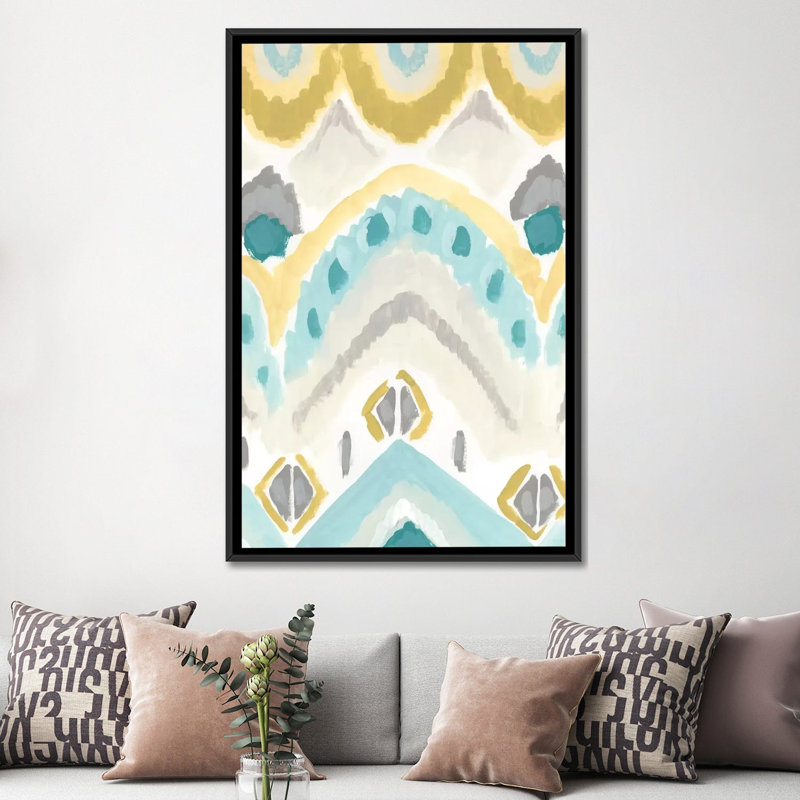 " Textile Impression I " by June Erica Vess, 26" H x 18" W x 1.5" D, Black Framed Canvas, No Mat