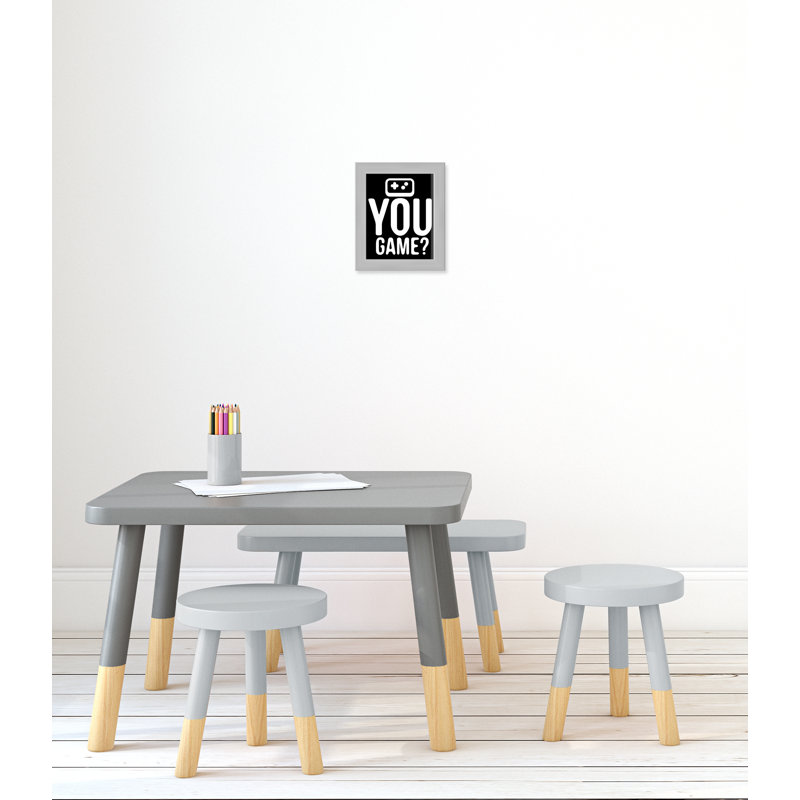 «You Game inversée», art encadré, H 12 po x l 10 po x P 0,63 po, Encadré plat argent