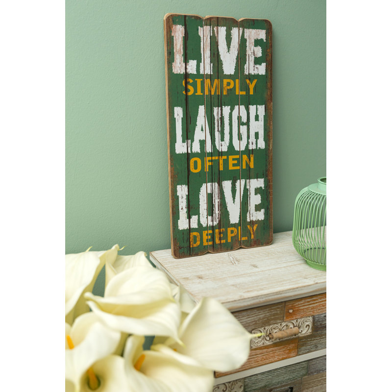 Live Simply Textual Art Print on Wood