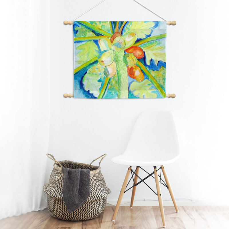 Suspension murale arbre papaye en polyester