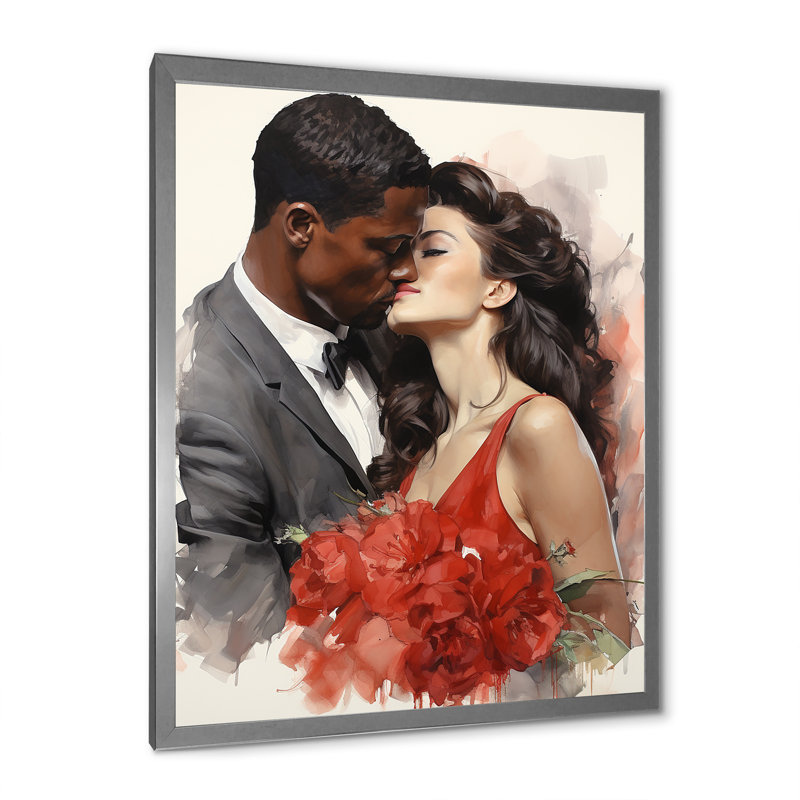 Couple de mariage Beauté intemporelle I, H 40 po x l 30 po x P 1,5 po, Cadre simple argenté