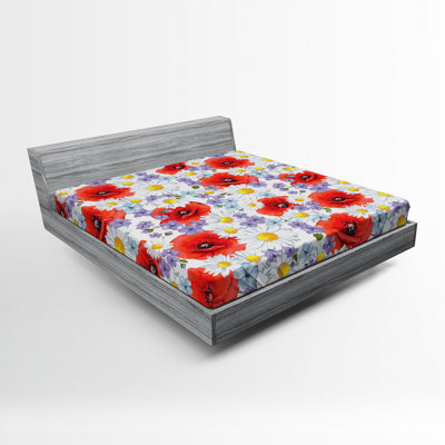 Microfiber Floral Fitted Sheet