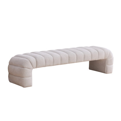 69.7" Chenille Upholstered Channel Tufted Armless Bed Bench by Ivy Bronx