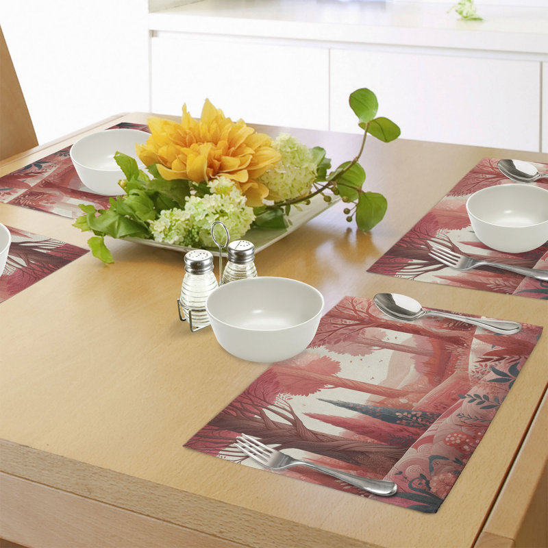 Ensemble de 4 napperons Ambesonne Woodland