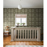 African Marigold Black Floral Wallpaper