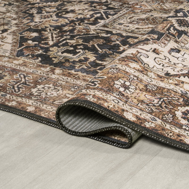 Tapis noir / terra Chapell, Rectangle 7 pi 10 po x 10 pi