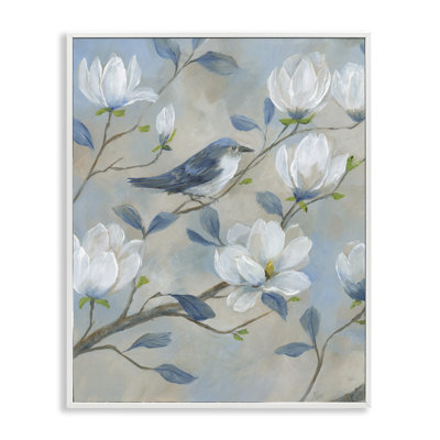 Giclée encadrée Blue Bird & Magnolia, design par Nan