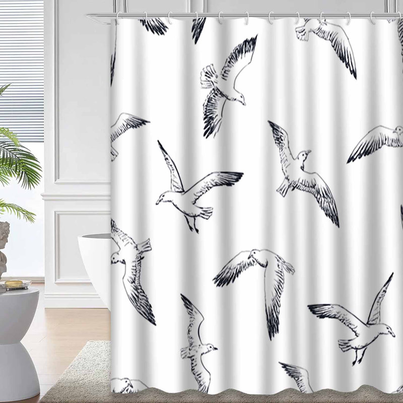 Rideau de douche avec 12 crochets Seagull, L 72 po x l 72 po
