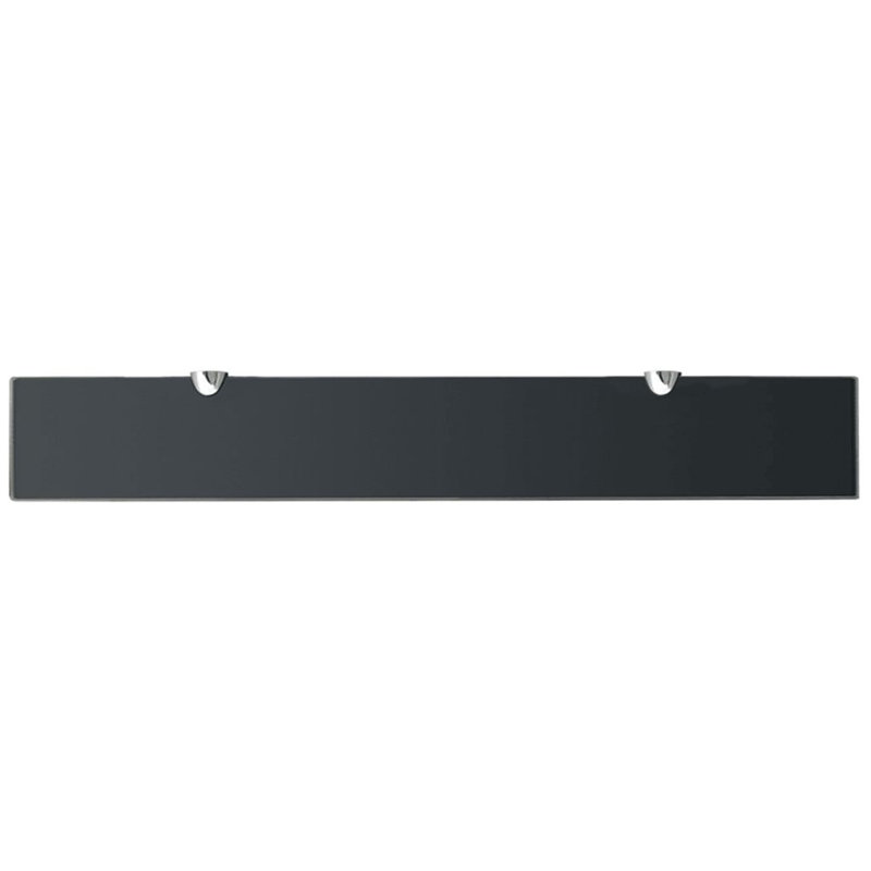 Glass Floating Shelf, Black, 0.8cm H x 80cm W x 20cm D
