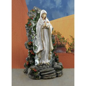 Design Toscano Blessed Virgin Mary Illuminated Garden Grotto Statue ...