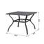 Table carrée d'extérieur en métal avec trou pour parasol