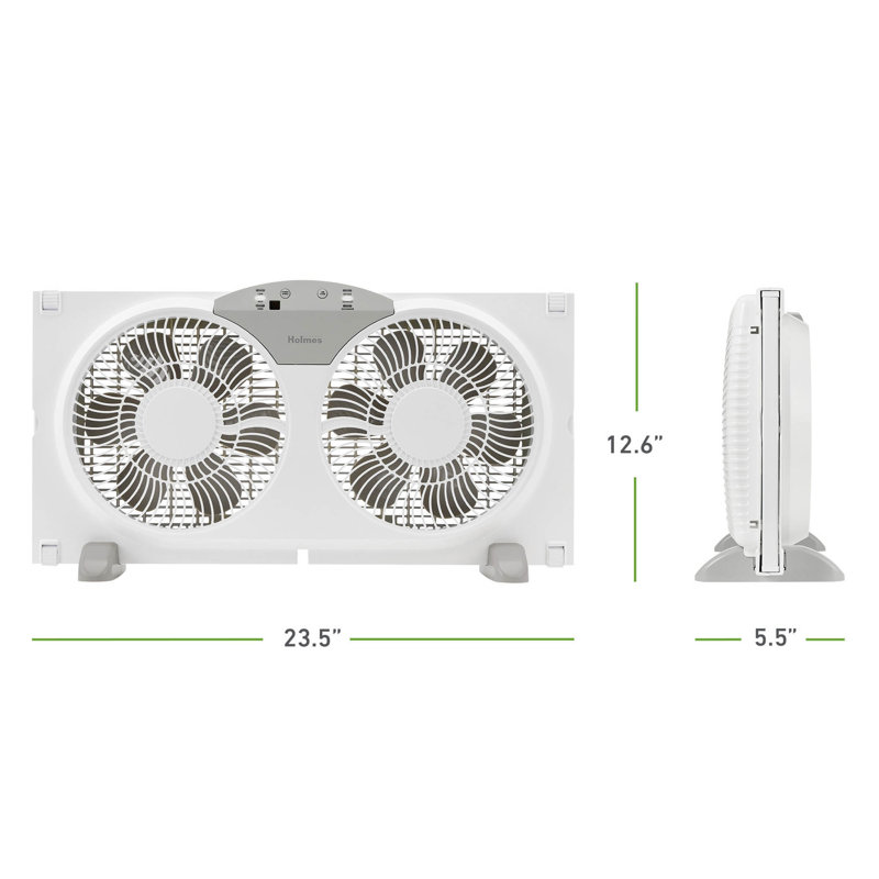 White Remote Controlled Reversible Twin-Blade Window Fan