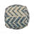 Wool and Cotton Pouf Ottoman - Natural/Blue