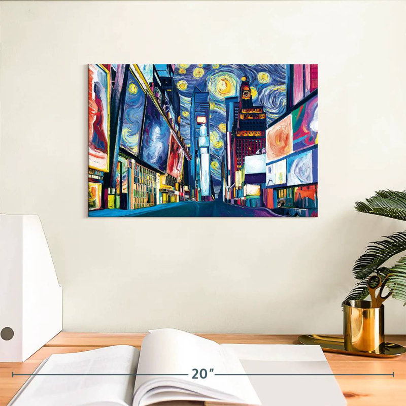 Lilie Time Square Starry Night, 8" H x 12" W