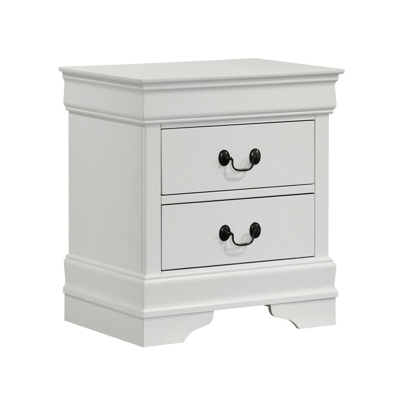 Table de chevet 2 tiroirs avec pieds