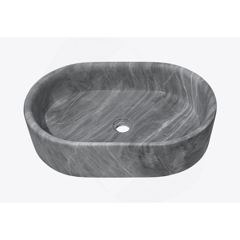 Lavabo vasque, lavabo ovale pour salle de bain, Gris