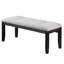 Banc de salle à manger rembourré noir antique avec têtes de clou et siège capitonné