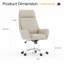 Fauteuil de bureau ergonomique à dossier haut COLAMY en cuir kaki-134973755