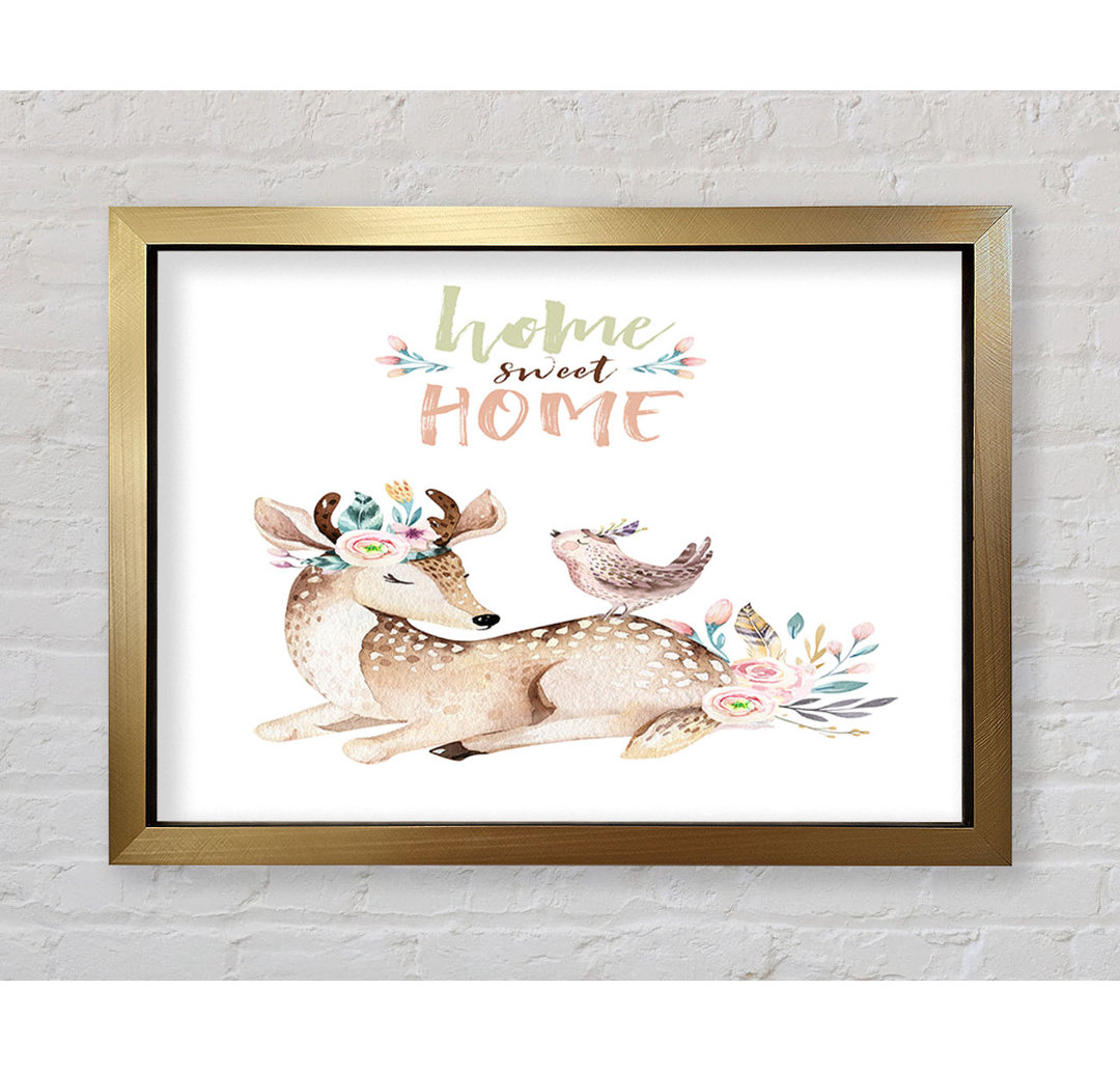 Gerahmtes Wandbild Home Sweet Home Woodland Animals