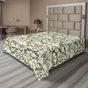 Jaune foncé, vert olive / floral