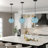 1-Light Dimmable Kitchen Island Glass Pendant Light-1217365674