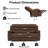   Reclining Sofa Set 3 Seater Couch Recliner, Velvet Wall Hugger Recliner Sofas for Living Room, RV, Home Theater Seating-Brown-1669310013