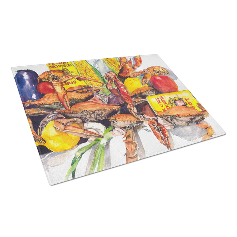 Crabs Glass Cutting Board