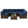 6 Person Rattan Sectional Seating Group With Cushions