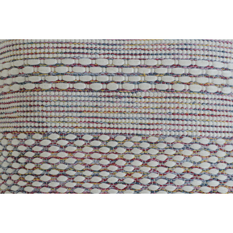 Multicolored Textured Motif Striped Square Throw Pillow, 20"