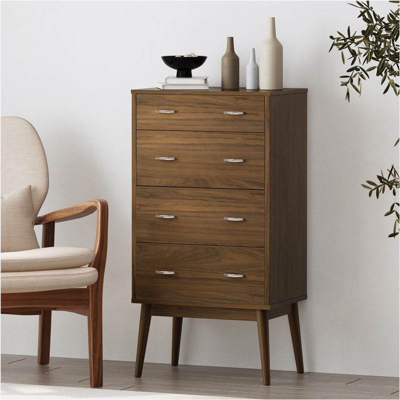 Commode verticale 4 tiroirs, Noyer