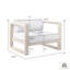 Chaise longue d'extérieur en bois d'eucalyptus avec coussins gris Paradise