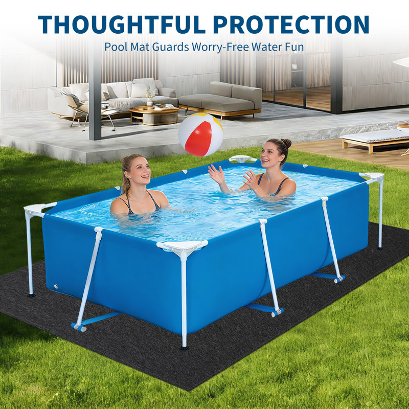 Heavy Duty Geotextile Pool Liner Pad for Above Ground Pools – Non-Woven, Puncture-Resistant, Eco-Friendly Weed Barrier, UV Resistant, Extends Liner Life – Shape: Square, Size: 12x20Ft
