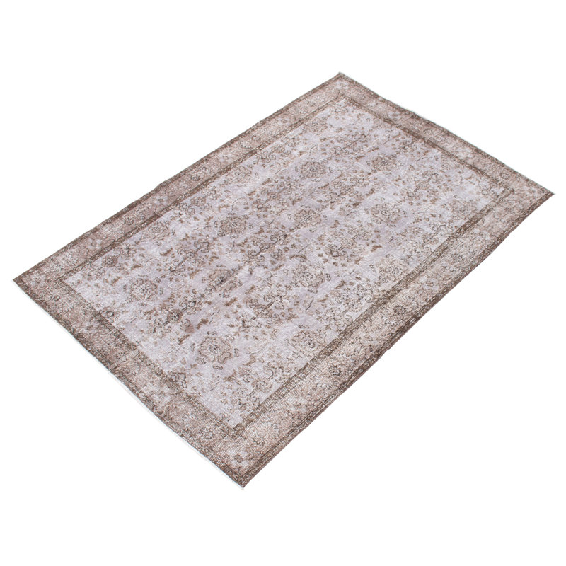 Tapis unique en laine noué à la main de style années 2000 de 5 pi 8 po x 8 pi 4 po gris Ocain